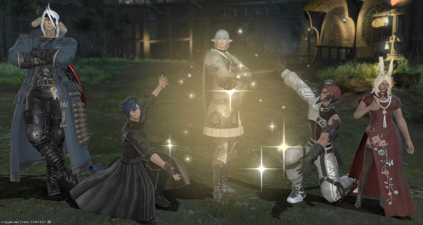 Senshu Kakita, Lain Sacatio, Viir Zephyr, and Asahi Yogo, champions of the Palace of the Dead
